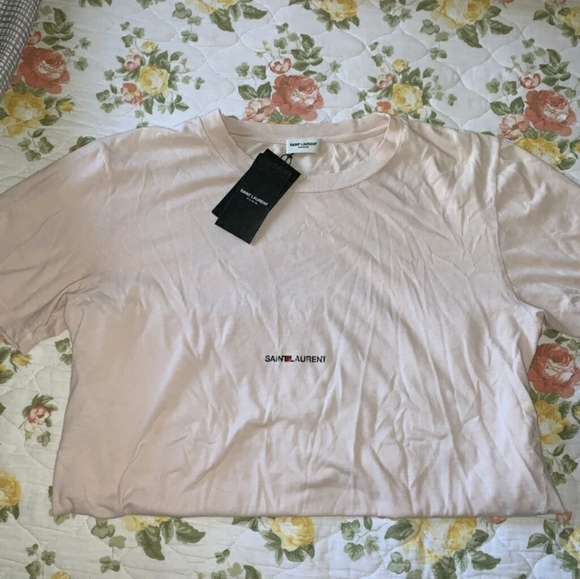 Authentic pink saint Laurent distressed tee shirt - Picture 3 of 8
